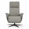 Sessel Tulsa Relax - Größe L, inkl. Maxirücken und Kopf-/Fußteil/Rückenlehne verstellbar, Leder, Graubeige
