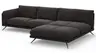 Ecksofa Valdemoro - 2,5-Sitzer mit Longchair rechts inkl. Rückenlehne verstellbar, Stoff, Anthrazit