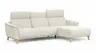 Ecksofa Nevin - 2-Sitzer mit Longchair rechts, inkl. Kopfpolsterverstellung, Stoff, Weiß