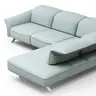 Ecksofa Bormio - 2,5-Sitzer, Ecke rechts, inklusive Kopfteilverstellung, Leder, Jade