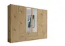 Drehtürenschrank- B ca. 271 cm, Eiche Dekor, Spiegel