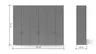 Drehtürenschrank Matera - BTH ca. 301x60x235 cm, Lack Matt, Pfirsich