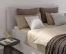 Boxspringbett Delia - Liegefläche ca. 180x200 cm, Stoff, Ecru