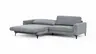 Ecksofa Oviedo - Longchair links mit 1,5-Sitzer inkl. Relaxfunktion (motorisch), Stoff, Grau