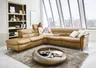 Ecksofa - Ecke links mit 2,5-Sitzer, Kopfteil verstellbar, Leder, Hellbraun