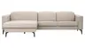 Ecksofa Rafaela 2.0 - Longchair mit 2,5-Sitzer rechts inkl. Sitzvorzug, Kopteilverstellung motorisch und Relaxfunktion motorisch im Longchair, Leder, Champagner