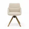 Stuhl Maluhia - mit niedriger Armlehne, drehbar, Stoff, Beige