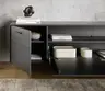 Lowboard Estana - Eiche massiv, Anthrazit 