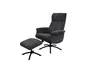 TV-Sessel MORTON mit Hocker - drehbar, Relaxfunktion, Stoff, Grau