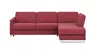 Ecksofa Nuoro - 2-Sitzer mit Longchair rechts inkl. Schlaffunktion und Bettkasten, Stoff, Rubin