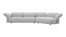 Trapezsofa Motone - 2-Sitzer mit Ecke rechts, Stoff, Hellgrau