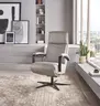 Relaxsessel Avela Relax - Größe L, Kopf-/ Fußteil und Rückenlehne verstellbar, Leder, Steingrau