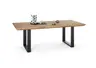 Esstisch SITTING EASY - LB ca. 240x100 cm, Wildeiche massiv geölt, Schweizer Kante, Schwarz