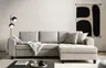 Ecksofa - 2-Sitzer, Ecke rechts inkl. Schlaffunktion mit Bettkasten, Stoff, Steingrau