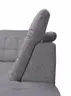 Ecksofa - 2-Sitzer, Ecke rechts inkl. Schlaffunktion und Bettkasten, verstellbare Kopfstützen, Stoff, Grau