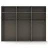 Drehtürenschrank Matera - BHT ca. 301x235x60 cm, Lack Matt, Muschelgrau, Griffe Coffee