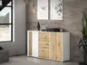 Sideboard FLORISS- Weiß, Eiche Dekor