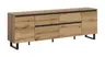 Lowboard - B ca. 188 cm, Evoke Eiche Nachbildung, Schwarz