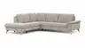 Ecksofa Tulsa KS - 1,5-Sitzer mit Anstellhocker links, Spitzecke und 2,5-Sitzer rechts, Stoff, Graubeige