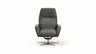 Einzelsessel Terni - Relaxfunktion, Sternfuss, Leder, Grau, 
