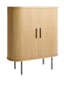 Highboard - B ca. 100 cm, Eiche Furnier, Natur
