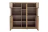 Highboard - B ca. 132 cm, Eiche Nachbildung, Eiche massiv geölt