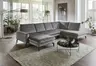 Wohnlandschaft - Longchair links, 2,5-Sitzer, Ecke rechts, Velour, Silbergrau