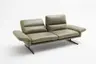 Sofa Alexander - 3-Sitzer inkl. Kopfstütze/Armlehne verstellbar, Leder, Olive
