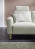 Ecksofa Leona - 2,5-Sitzer mit Ecke rechts inkl. Relaxfunktion motorisch, Stoff, Creme 
