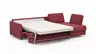 Ecksofa Nuoro - 2-Sitzer mit Longchair rechts inkl. Schlaffunktion und Bettkasten, Stoff, Rubin
