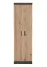 Garderobenschrank- B ca. 60 cm, Grau, Eiche Dekor