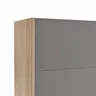 Schwebetürenschrank Viana - B ca. 271 cm, Lack, Steingrau, Riffholz, Balkeneiche