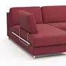 Ecksofa Nuoro - Longchair links mit 2-Sitzer inkl. Schlaffunktion und Bettkasten, Stoff, Rubin