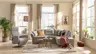 Ecksofa Almyra - 2,5-Sitzer mit Ottomane rechts, inkl. Schlaffunktion und Bettkasten, Stoff, Silbergrau