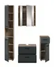 Standschrank - B ca. 30 cm, Nox Eiche Nachbildung, Schwarz