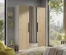 Drehtürenschrank- B ca. 150 cm, Kaschmir, Matt, Eiche, Massiv, Geölt