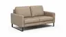Sofa Enna - 2,5-Sitzer, Armlehne A, Leder, Taupe, Kufe, Schwarz