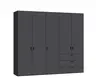 Drehtürenschrank JOIN IT- B ca. 252 cm, Schwarz, Anthrazit
