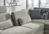 Ecksofa - 2,5-Sitzer mit Ecke rechts, Sitztiefe verstellbar (manuell), Chenilleflachgeweber, Hellgrau