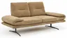 Ecksofa Lucero 2.0 - Longchair mit 2-Sitzer rechts inkl. Rückenlehne verstellbar, Stoff, Cognac