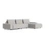 Ecksofa Serava - 2,5-Sitzer mit Longchair rechts, inkl. Relaxfunktion, Stoff, Grau