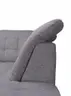 Ecksofa - 2-Sitzer, Ecke rechts inkl. Schlaffunktion und Bettkasten, verstellbare Kopfstützen, Stoff, Grau