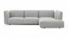 Ecksofa Motone - 2,5-Sitzer mit Ecke rechts, Stoff, Hellgrau