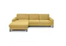 Ecksofa CALM MOVE 2.0 - Longchair links mit 2,5-Sitzer, Schlaffunktion, Feincord, Gold