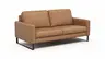 Sofa Enna - 3-Sitzer, Armlehne A, Leder, Cognac Kufe, Schwarz