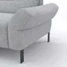Ecksofa David - Longchair links mit 1,5-Sitzer inkl. Kopfstütze/Armlehne verstellbar, Stoff, Hellgrau