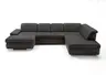 Wohnlandschaft - Longchair links mit 2,5-Sitzer und Ecke rechts, inkl. Sitztiefe verstellbar, Stoff, Schwarz/Anthrazit