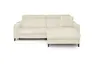 Ecksofa JANKO - 1-Sitzer mit Longchair rechts, Relaxfunktion motorisch, Stoff, Hellbeige