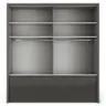 Drehtürenschrank Marbella - B. ca. 157cm, Korpus Melamin, Grau, Front Glas, Weiß