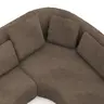 Ecksofa Karasu - 3-Sitzer mit Ottomane rechts, Stoff, Taupe